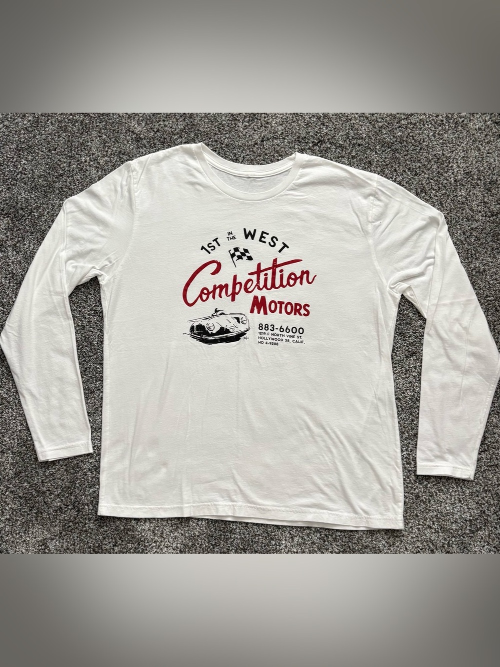 Competition Motors Long-Sleeve Graphic Tee - White